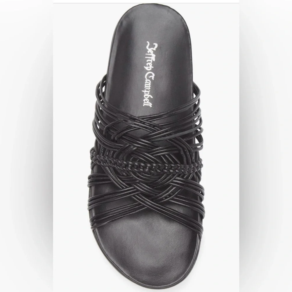 Jeffrey Campbell Intwined Slide Sandal in Black Size 7 NIB